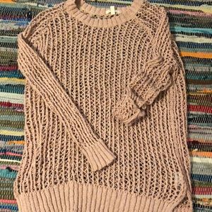 Blush open knit sweater
